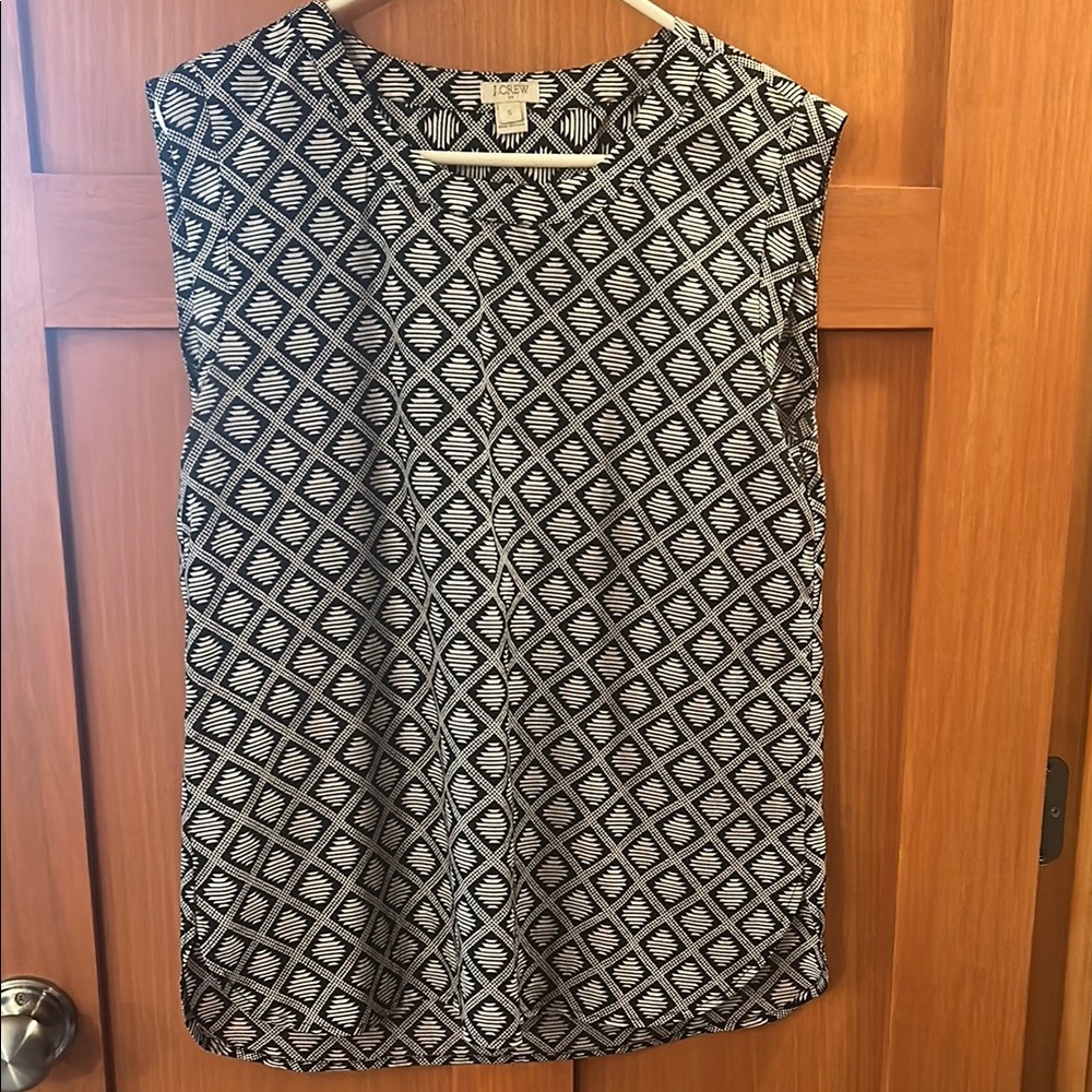 J. Crew Black and White Sleeveless Blouse